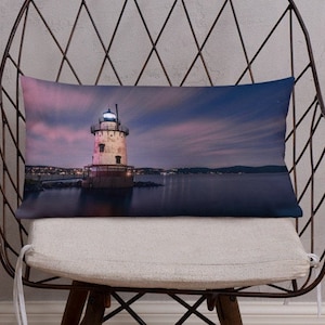 Westchester Lighthouse| Sleepy Hollow Lighthouse Throw Pillow| Tarrytown NY| Kingslandpoint Lighthouse| Photagraphed by Shutter Secrets