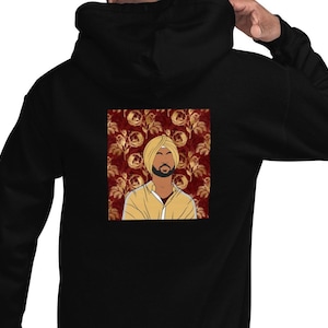  diljit Dosanjh Unisex Hoodie with Back Print Black : Generic:  Clothing, Shoes & Jewelry