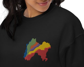 Punjab Map - Embroidered Unisex Fleece Crewneck Sweatshirt