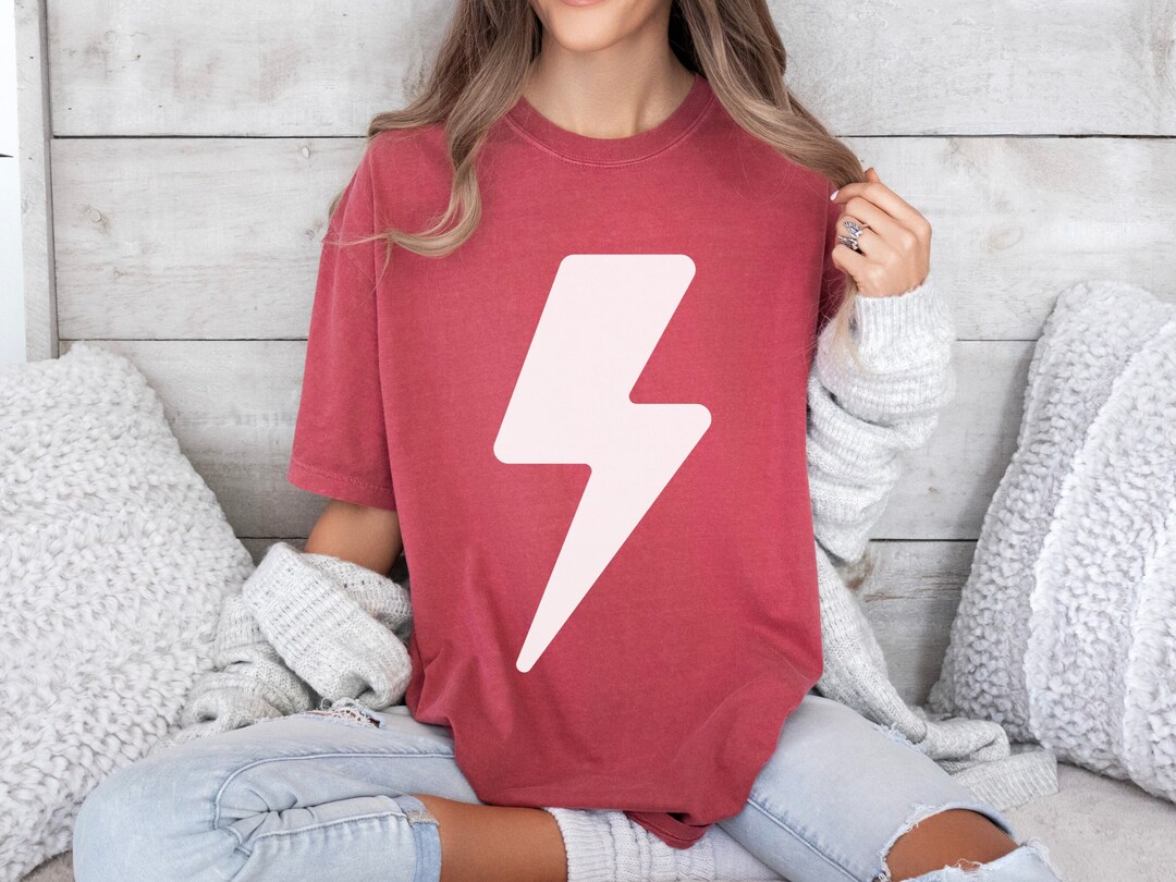 Lightning Bolt Shirt Comfort Colors Preppy Shirt Trendy Etsy