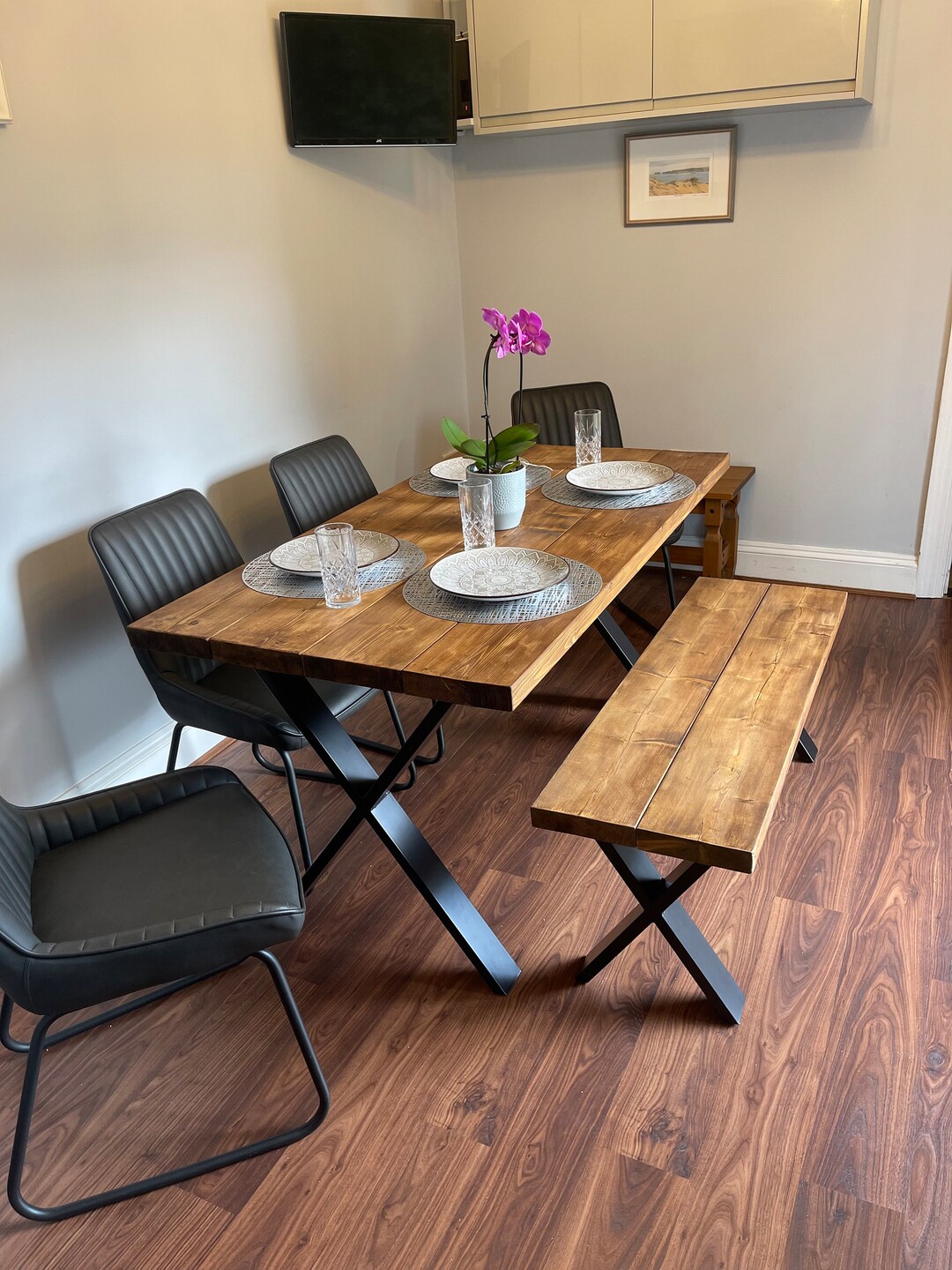 Handmade Rustic Dining Table With Xframe / Aframe Industrial Etsy UK