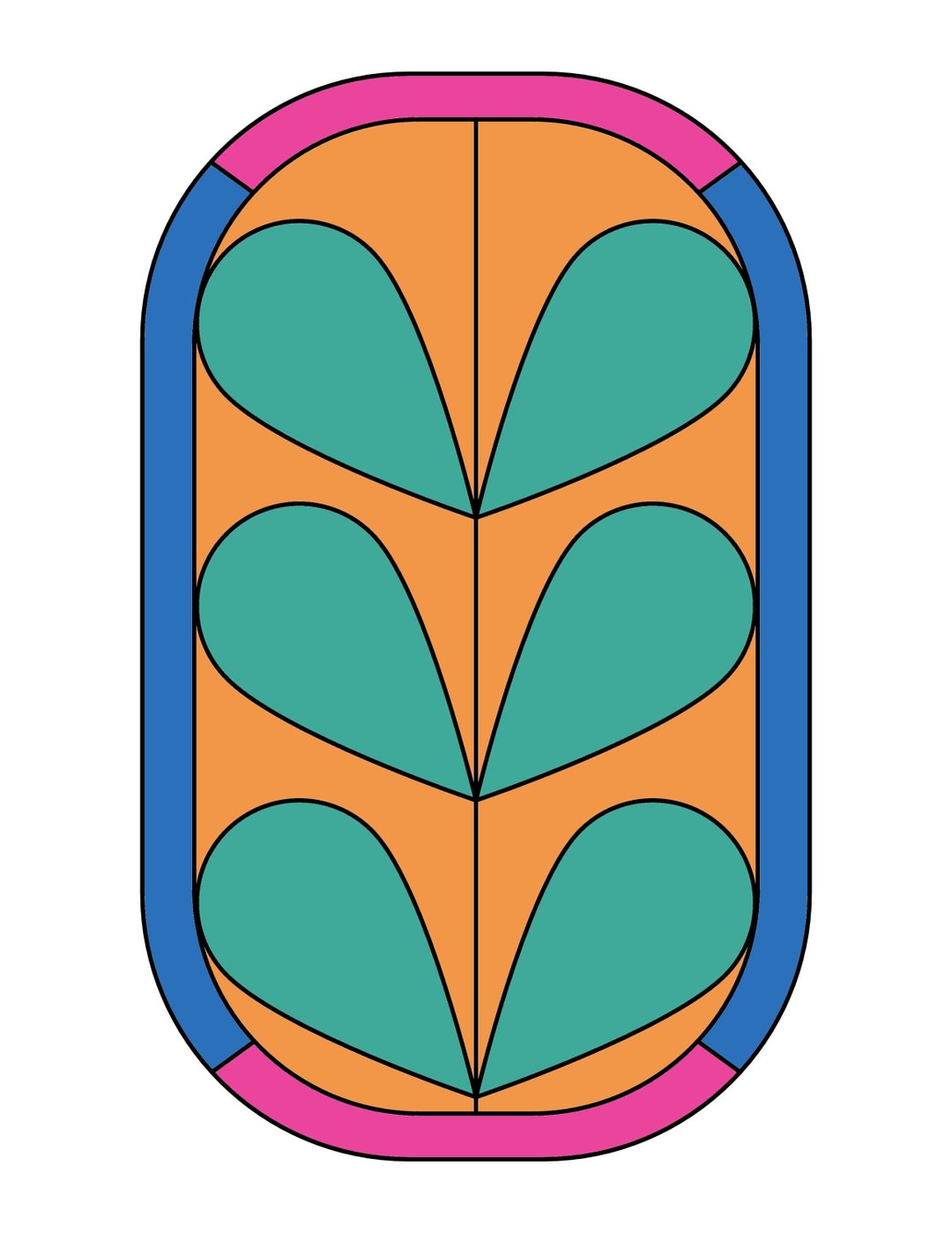 Simple Retro Stained Glass Pattern Etsy