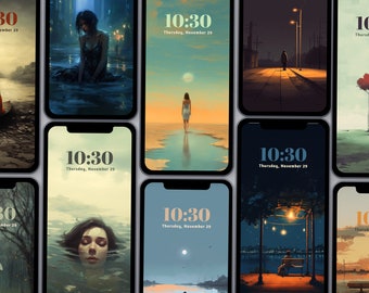 Moody iPhone Wallpaper Set | Goth Dream-core Android Backgrounds (Digital Download)