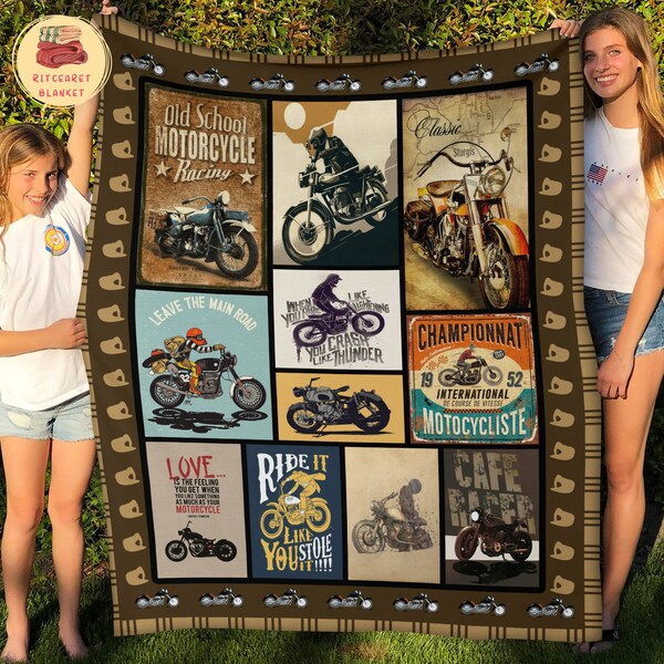 Motorcycle Blanket Etsy