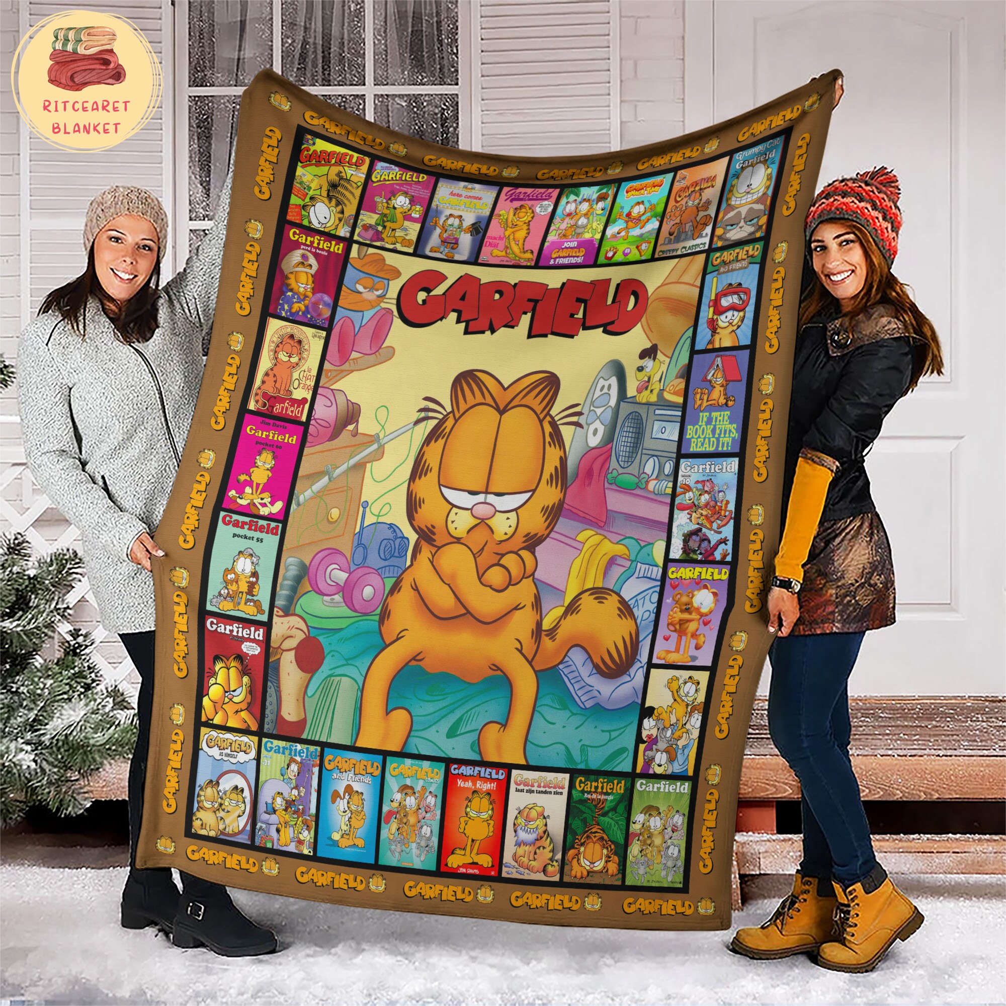 Funny Garfield Fleece Blanket Mink Sherpa Blanket Cat Etsy