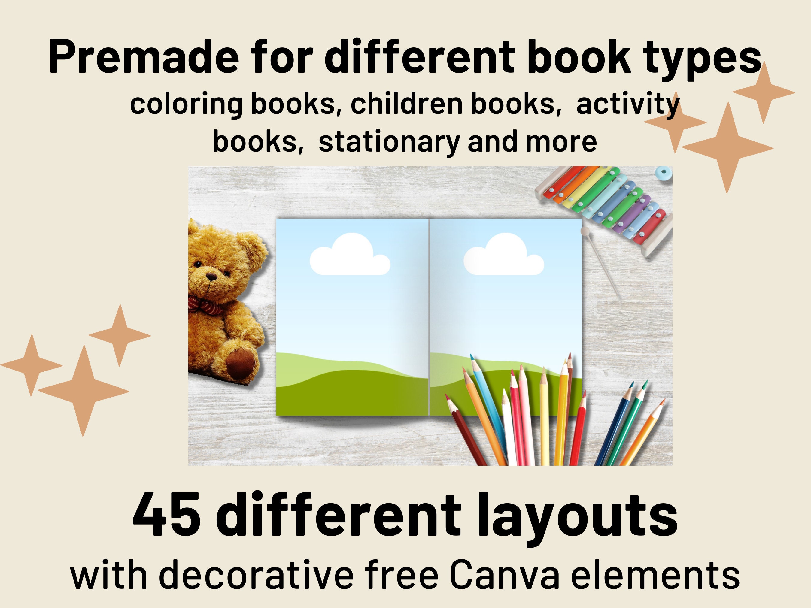 KDP Book Mockup Canva Template: A+ Content, 8.5x11 Paperback