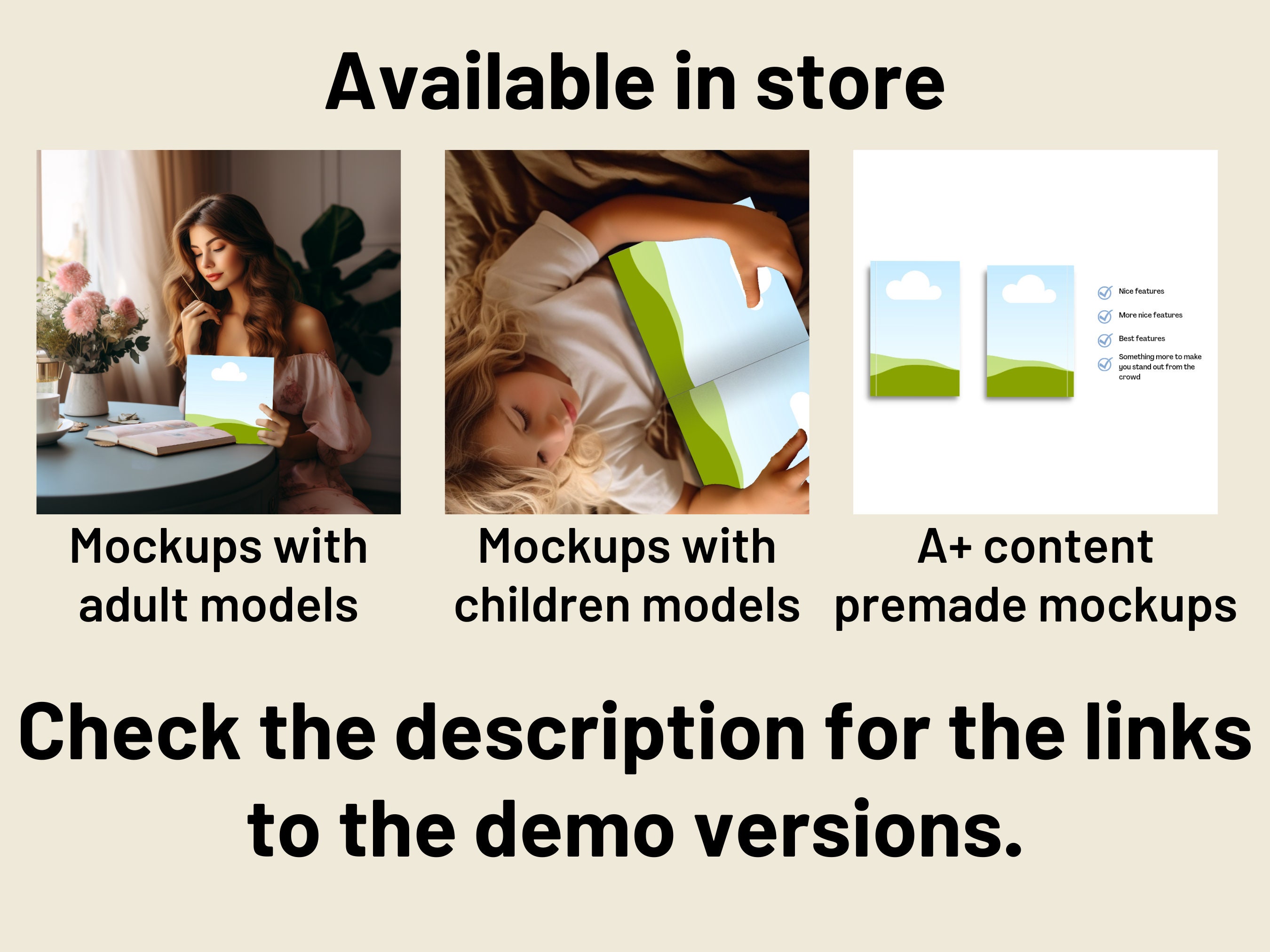 KDP Book Mockup for A Plus Content, Canva Template, Square Book ...