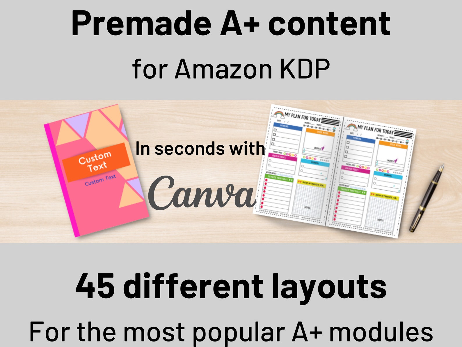 KDP Book Mockup: A+ Content Canva Templates (8.5x11 Hardcover) - Etsy