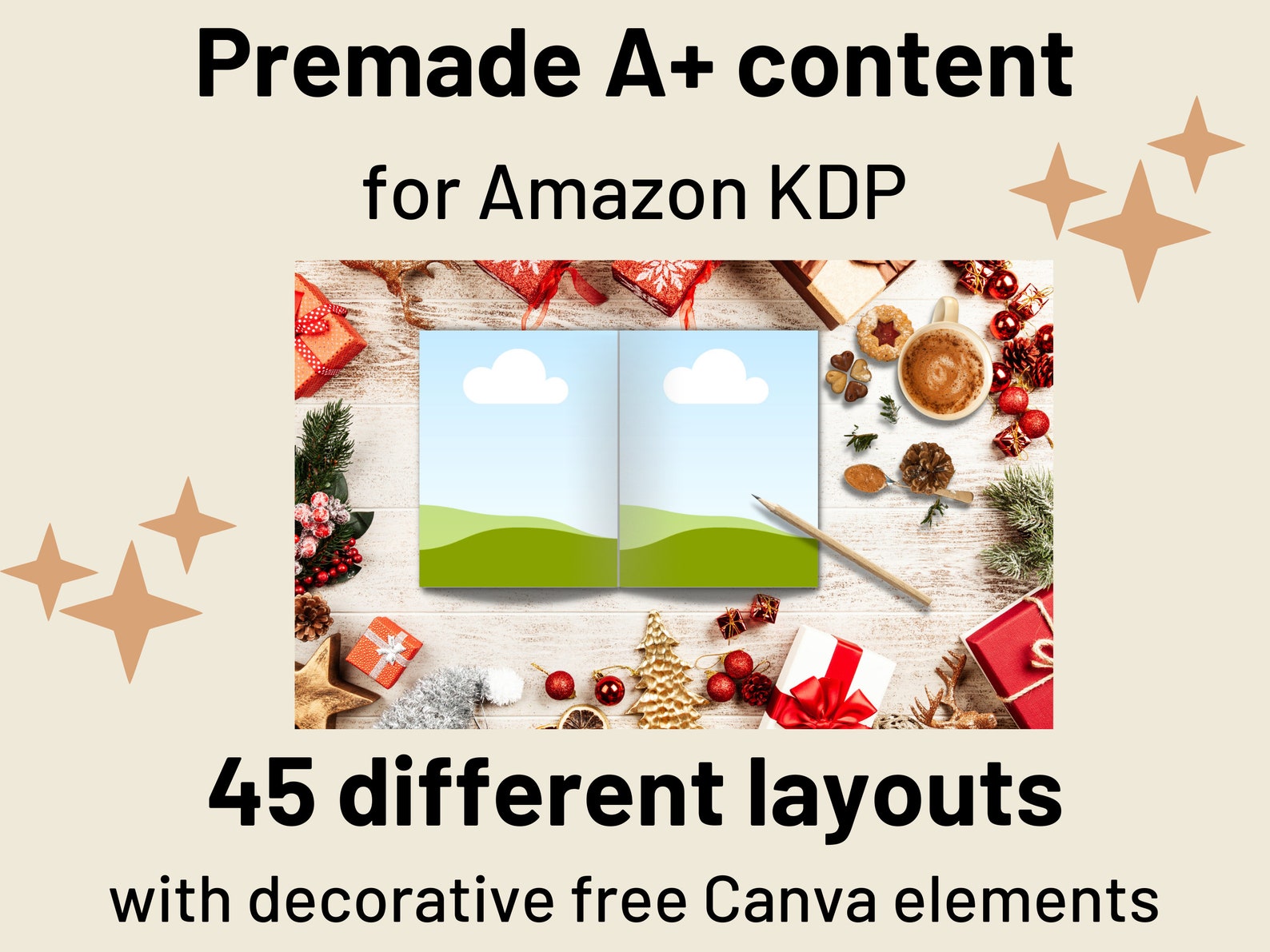 KDP Book Mockup Canva Template: A+ Content, 8.5x11 Paperback - Etsy