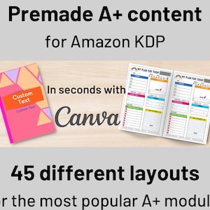 KDP Book Mockup for A Plus Content, Canva Template, 6x9 Book Interior and Cover Mockup, A+ Content for Paperback, Notebook Mock-up