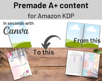 KDP Book Mockup: A+ Content Canva Template, 6x9 Hardcover Notebook Mockup