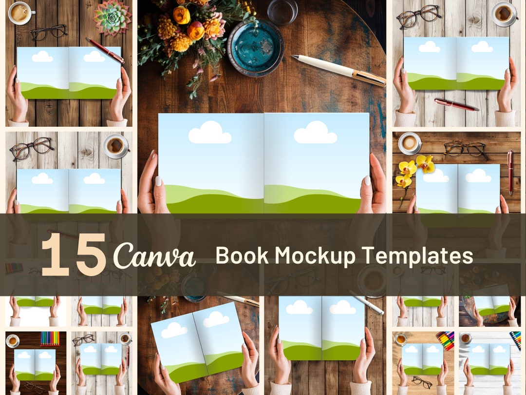 KDP Book Mockup for A Plus Content, Canva Template, Square Open ...