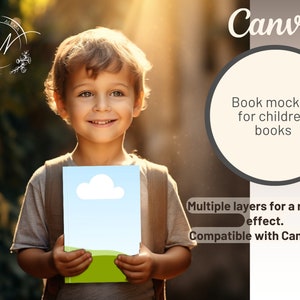 Maqueta de portada de libro, maqueta de plantilla Canva, maquetas de portada de Amazon KDP para contenido A+, maqueta de modelo infantil, libro para colorear, promoción de libros para niños