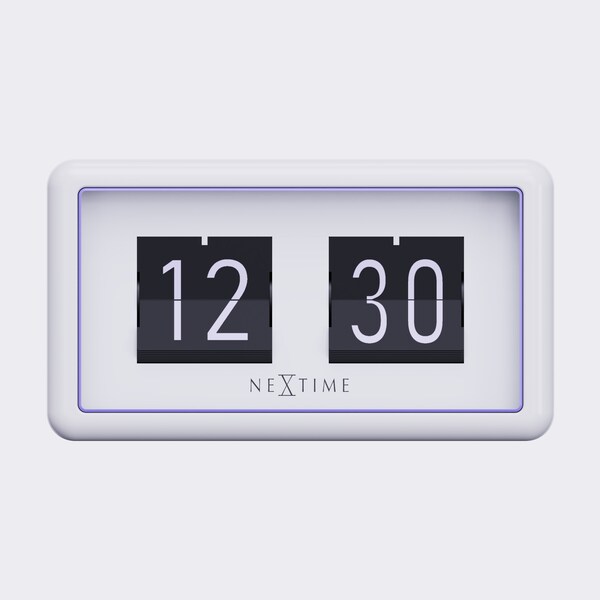 Nextime Small Vintage Retro Flip Clock For designer, Table Alarm Clock for him, Time decor at home