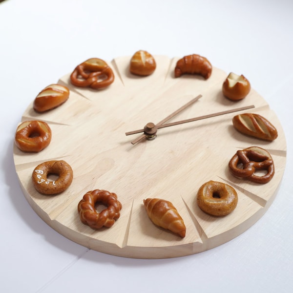 Jolie horloge murale à pain de 35 cm et 30 cm pour café