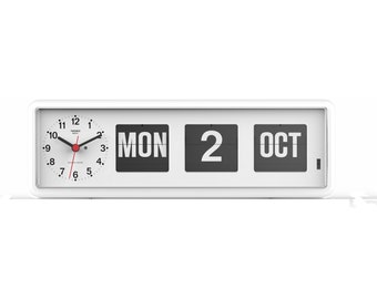 Twemco despertador de mesa multi idioma con fecha mes semana