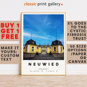 Neuwied Print,Neuwied Wall Art,Neuwied Colorful Poster,Personalized Birthday Travel Gift Present Photography Germany 14263