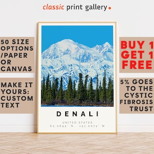 Denali Poster Colorful Print, Denali Wall Art, Denali Photo Decor, Denali Gift Travel Print,Alaska,Poster Travel,9742