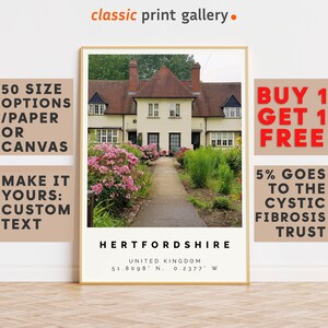 Hertfordshire Poster Colorful Print, Hertfordshire Wall Art, Hertfordshire Photo Decor, Hertfordshire,Office Wall Art,10804