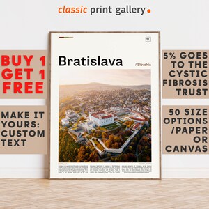 Bratislava Print, Bratislava Wall Art, Bratislava Color Poster With Text, Personalized Birthday Travel Gift Present, Slovakia 11527b
