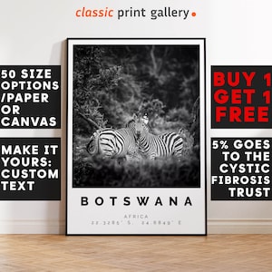 Botswana Poster Print, Travel Decor, Botswana Holiday Vacation Art, Minimal Decor, Minimalist Travel Poster, Africa,4658b