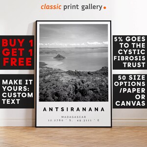 Antsiranana Print,Antsiranana Wall Art,Antsiranana Black and White Poster,Personalized Birthday Travel Gift Present Madagascar 13770a