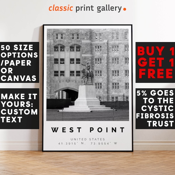 West Point Poster Black and White Print, West Point Wall Art, West Point Travel Poster, West Point Photo Print, New York, NYC,4999