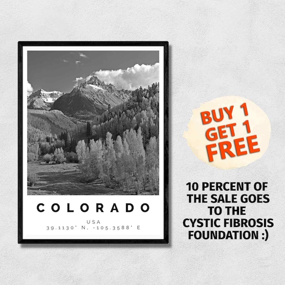 Colorado Print Black and White Photo Colorado Wall Art Etsy
