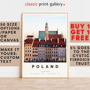 Poland Poster Colorful Print, Poland Wall Art, Poland Photo Decor, Poland Gift Travel Print,Housewarming Gift,8753