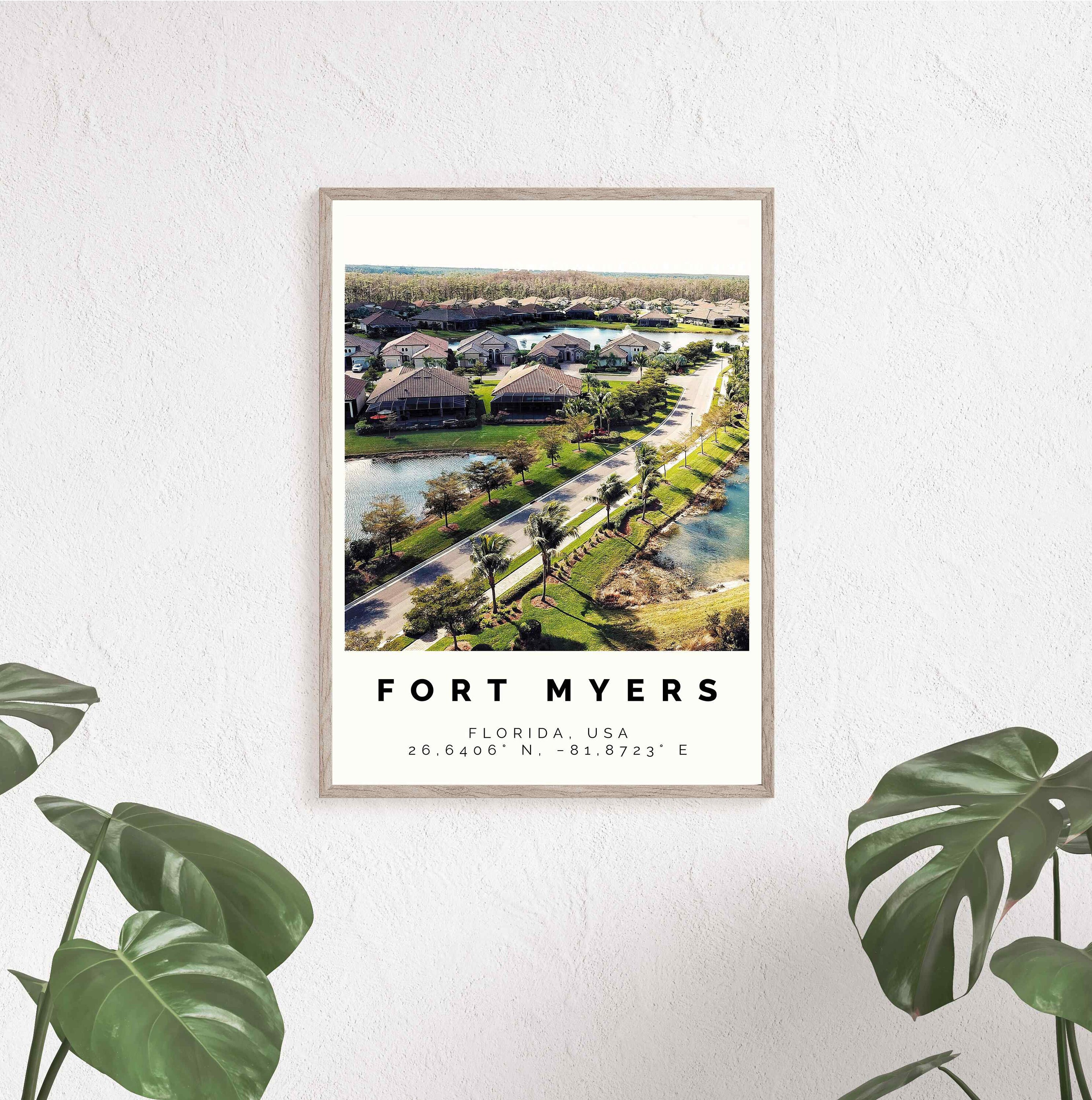 Fort Myers Poster Colorful Print Fort Myers Wall Art Fort Etsy