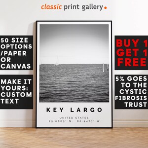 Key Largo Poster Black and White Print, Key Largo Wall Art, Key Largo Travel Poster, Key Largo Photo Print, Florida, USA,4975