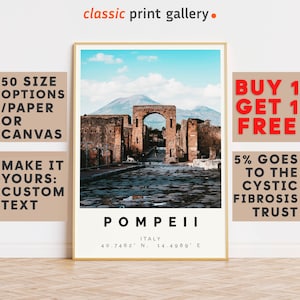 Pompeii Poster Colorful Print, Pompeii Wall Art, Pompeii Photo Decor, Pompeii Gift Travel Print,Travel Wall Art,8751