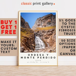 Ordesa y Monte Perdido Print Wall Art Colorful Poster,Personalized Birthday Travel Gift Present Photography Artwork Spain 12956