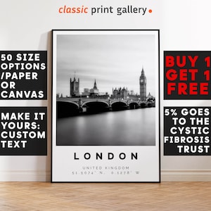 London Poster Print, London Wall Art, Housewarming Gift, Housewarming, Large Wall Art, Living Room Art, New Home Gift  2743