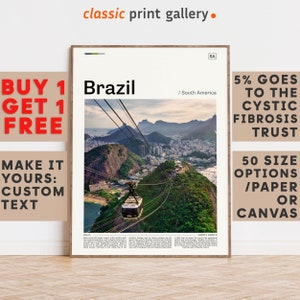 Brazil Print, Brazil Wall Art, Brazil Color Poster With Text, Personalized Birthday Travel Gift Present Photography  Artwork,Brazil 11528b2