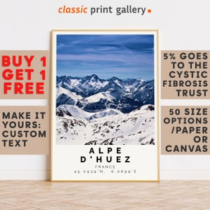 Alpe D'huez Print,Alpe D'huez Wall Art,Alpe D'huez Colorful Poster,Personalized Birthday Travel Gift Present Artwork France 12405b