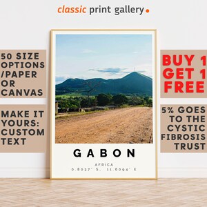 Gabon Poster Colorful Print, Gabon Wall Art, Gabon Photo Decor, Gabon Gift Travel Print,Gift For Her,10699