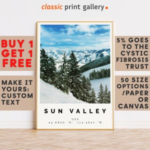 Skiing Art,Sun Valley Print,Sun Valley Wall Art,Sun Valley Colorful Poster,Winter Travel,Snowboarding Gift,Ski Gift Usa 14862