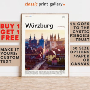 Würzburg Print, Würzburg Wall Art, Würzburg Color Poster With Text, Personalized Birthday Travel Gift Present Photography, Germany 12388b1