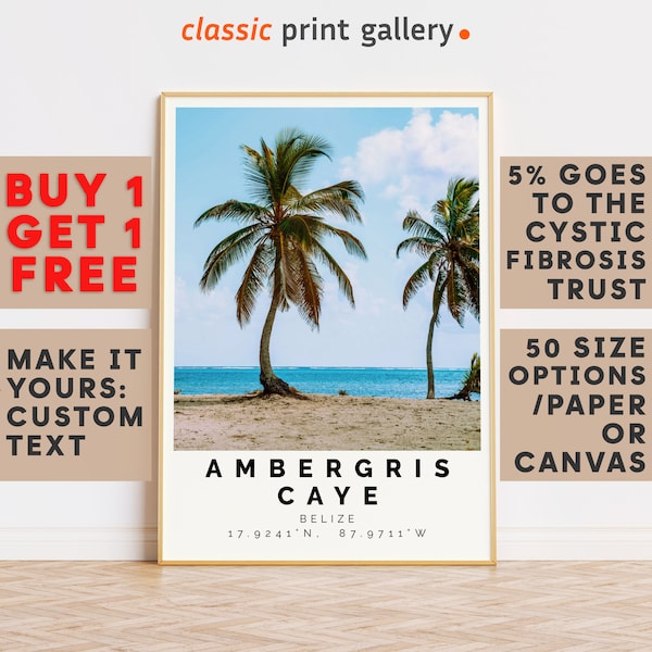 Ambergris Caye Print,Ambergris Caye Wall Art,Ambergris Caye BW Poster,Personalized Birthday Beach Travel Gift Coastal Belize 15457