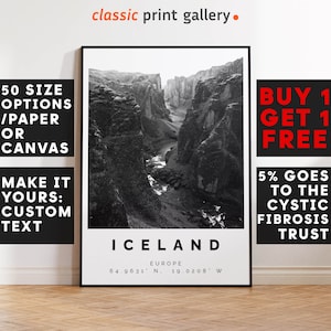 South Coast Iceland Poster Black and White Print, South Coast Wall Art, South Coast Travel Photo, South Coast Map, Iceland Poster, 3597