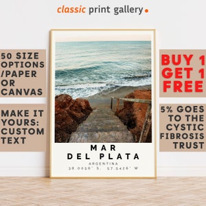 Mar Del Plata Poster Colorful Print, Mar Del Plata Wall Art, Mar Del Plata Photo Decor, Argentina,Vintage Art Print,10062