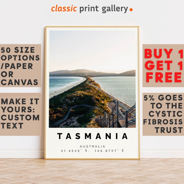 Tasmania Poster Colorful Print, Tasmania Wall Art, Tasmania Photo Decor, Tasmania Gift Travel Print,Large Wall Art,8919