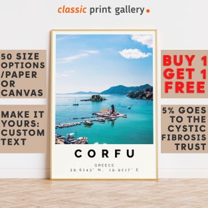 Corfu Poster Colorful Print, Corfu Wall Art, Corfu Photo Decor, Corfu Gift Travel Print,Greece,Office Wall Art,7900