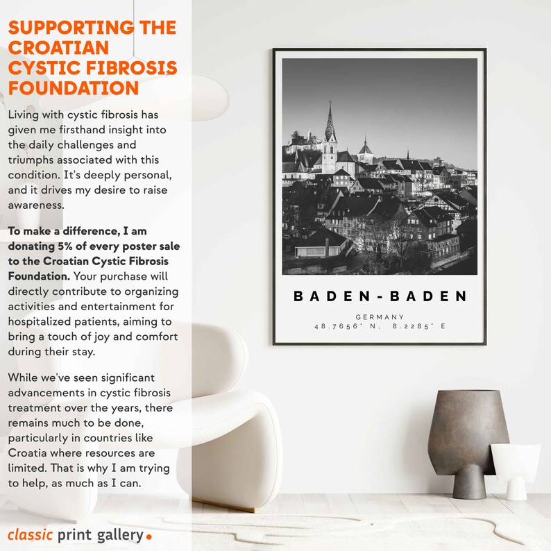 Baden-baden Poster Black and White Print, Baden-baden Wall Art, Baden ...