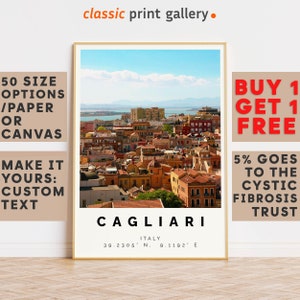Cagliari Poster Colorful Print, Cagliari Wall Art, Cagliari Photo Decor, Cagliari Gift Travel Print,Italy,Housewarming Gift,7785