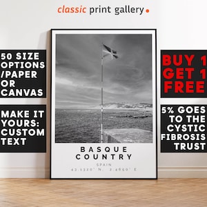 Basque Country Print Black and White Photo, Basque Country Wall Art, Basque Country Travel Poster, Basque Country Photo Print, 3075