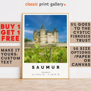 Saumur Print,Saumur Wall Art,Saumur Colorful Poster,Personalized Birthday Travel Gift Present Photography Artwork France 13103