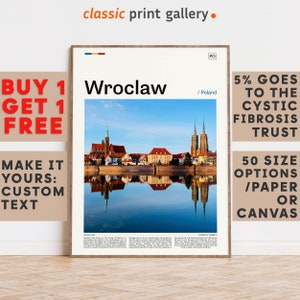 Wroclaw Print, Wroclaw Wall Art, Wroclaw Color Poster With Text, Personalized Birthday Travel Gift Present Photography, Poland 12387b