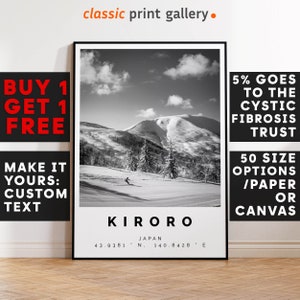 Skiing Print,Kiroro Print,Kiroro Wall Art,Kiroro Black and White Poster,Winter Travel Present Photography,Mountain Wall Art,Japan 14869a